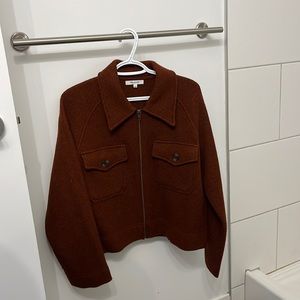 Lightly used rust colored wool zip up jacket